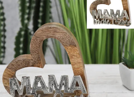 Herz-Schriftzug 'Mama ist die Beste' - Dekoratives Geschenk, 15 cm Höhe TK Gruppe® Grosshandel 
