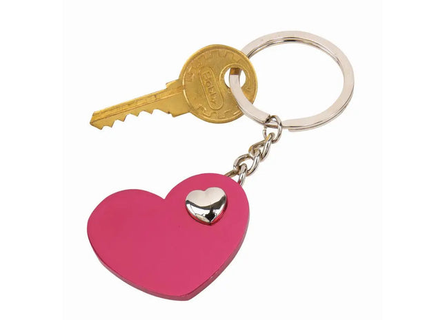 Herz-in-Herz Schlüsselhalter - Eleganter Rot-Silber Schlüsselbund TK Gruppe® Grosshandel 