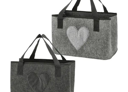 Herzförmige Filz-Aufbewahrungstaschen, 2er-Set, Organizer für Zuhause TK Gruppe® Grosshandel 