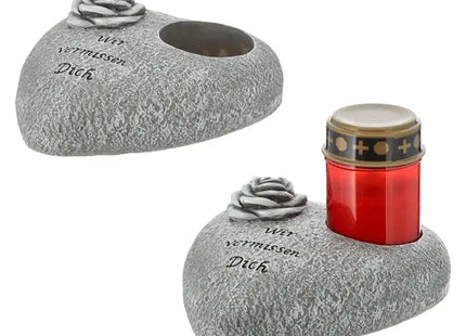 Herzförmige Grabdekoration mit Spruch, ca. 20x18 cm TK Gruppe® Grosshandel 