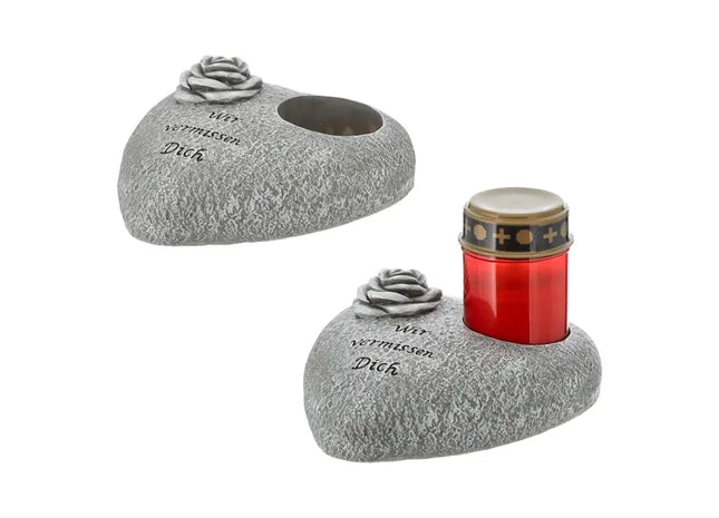 Herzförmige Grabdekoration mit Spruch, ca. 20x18 cm TK Gruppe® Grosshandel 