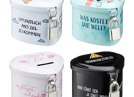 Herzförmige Sparbüchse mit Sicherheitsschloss | Verschiedene Farben TK Gruppe® Grosshandel 