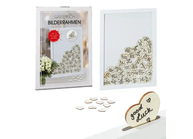 Herzförmiger Bilderrahmen Gästebuch, Höhe ca. 42 cm TK Gruppe® Grosshandel 