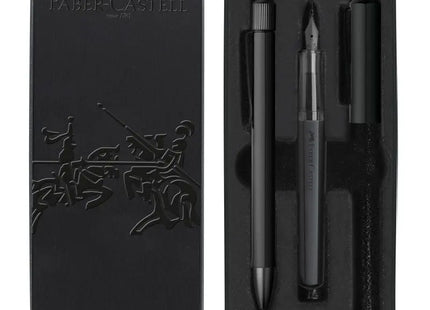 Hexo Writing Set with Ballpoint Pen and Fountain Pen - Black - Stylish Writing Instruments TK Gruppe® Grosshandel 