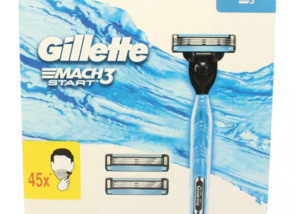 High-Performance Gillette Mach3 Razor Starter Set with 3 Precision Blades, 100 Characters TK Gruppe® Grosshandel 