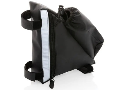 High-Visibility Fahrradtasche mit Flaschenhalter - schwarz Reflektierende, multifunktionale Tasche TK Gruppe® Grosshandel 