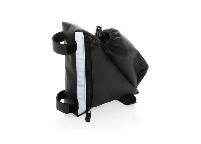 High-Visibility Fahrradtasche mit Flaschenhalter - schwarz Reflektierende, multifunktionale Tasche TK Gruppe® Grosshandel 