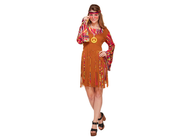 Hippie-Kostüm für Erwachsene mit Karomuster – ideal für Karneval & Themenfeste TK Gruppe® Grosshandel 