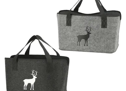 Hirsch-Motiv Filz-Aufbewahrungstaschen, 2er-Set - Rustikale Organizer TK Gruppe® Grosshandel 