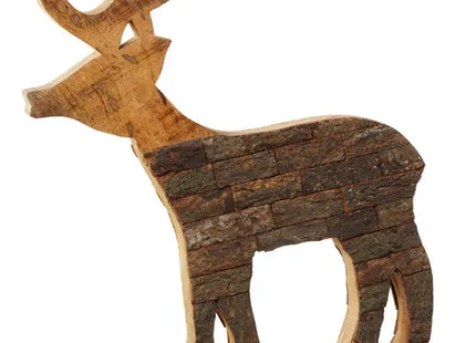 Hirsch, Baumrinde, Groß, ca. 40cmH - Natürlicher Charme für Ihre Festdekoration! TK Gruppe® Grosshandel 