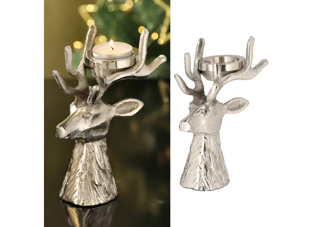 Hirschkopf Teelichthalter - Rustikale Wildtier-Inspirierte Dekoration TK Gruppe® Grosshandel 
