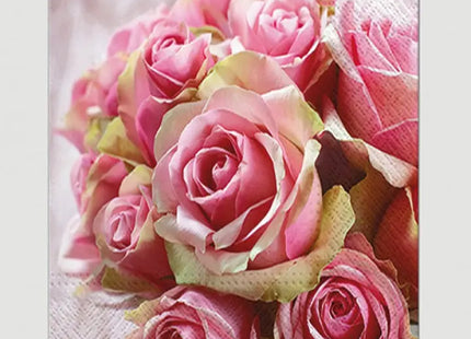 Hochwertige Servietten 'Rosen' Design, 33x33cm - Elegantes 20er Set für Tafel TK Gruppe® Grosshandel 