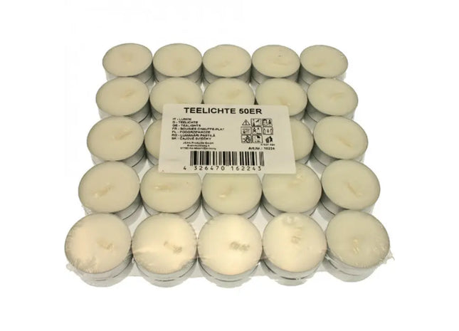 Hochwertige Teelichter, 50er Block, 3.9cm - Langlebige Kerzen TK Gruppe® Grosshandel 
