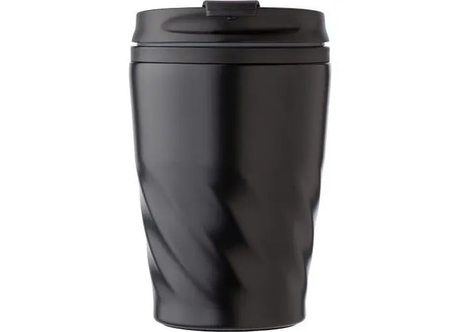 Hochwertiger Kaffeebecher aus Edelstahl Rida (325 ml) - Schwarzer Thermobecher für unterwegs TK Gruppe® Grosshandel 