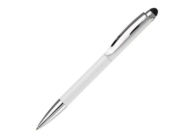 Hochwertiger Kugelschreiber Modena Stylus - elegantes, weißes Schreibgerät mit Touchscreen-Funktion TK Gruppe® Grosshandel 