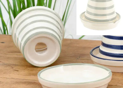 Hochwertiger Sturmaschenbecher, Grau-Weiß, ca. 12x12x9,8cm TK Gruppe® Grosshandel 