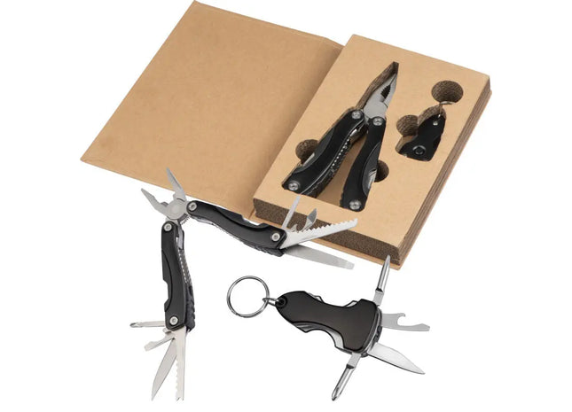 Hochwertiges Werkzeugset in schwarzer Kartonbox – vielseitig, robust und kompakt TK Gruppe® Grosshandel 