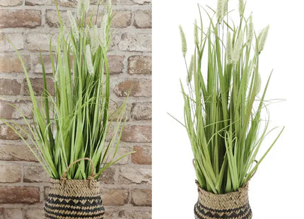 Hochwertiges künstliches Rohrgras in dekorativem Korb, 70 cm hoch – Realistischer Kunstpflanzendekor TK Gruppe® Grosshandel 