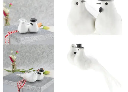 Hochzeits-Taubenpaar, Symbolische Liebesvögel, 15cm Länge, Dekofigur TK Gruppe® Grosshandel 