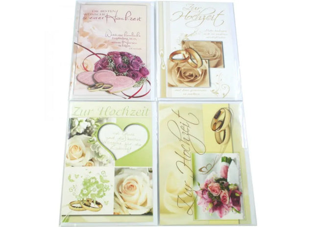 Hochzeitskarte 17x11.5cm mit verschiedenen Rosenmotiven - Elegante und romantische Einladungen TK Gruppe® Grosshandel 