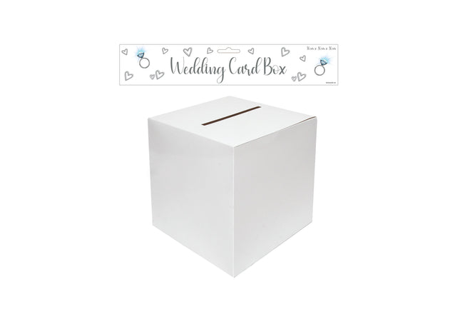 Hochzeitskartenbox Weiß 30x30 cm, Elegante Aufbewahrungsbox für Hochzeitskarten TK Gruppe® Grosshandel 
