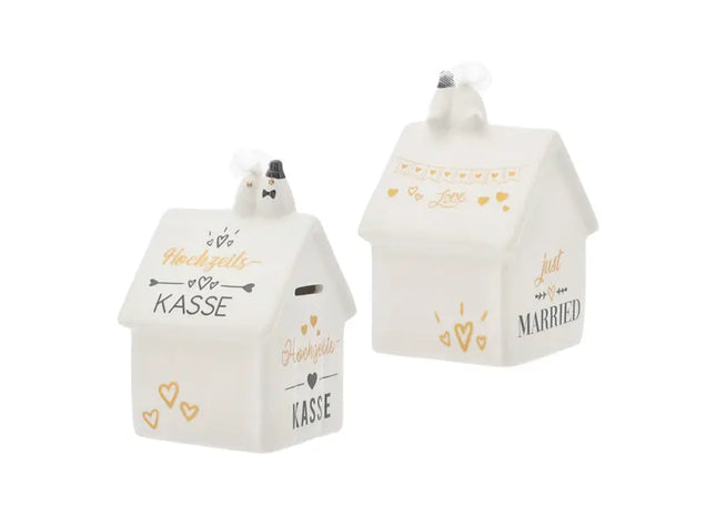 Hochzeitskasse Haus-Spardose, ca. 11x16 cm – Ideales Spar-Geschenk TK Gruppe® Grosshandel 