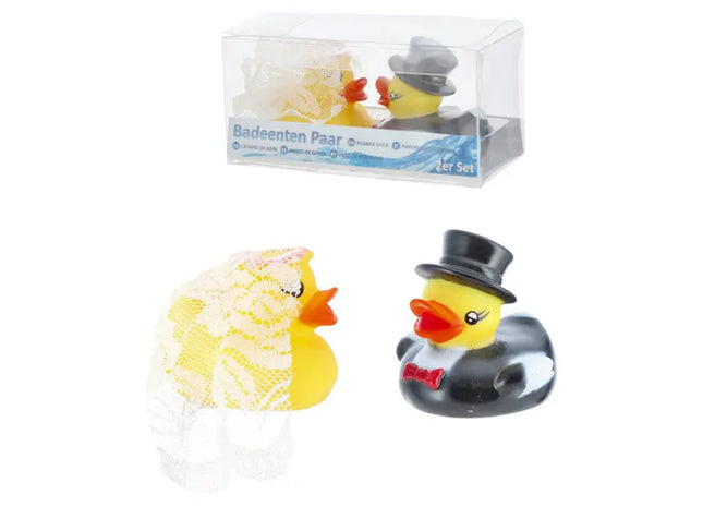 Hochzeitspaar Badeenten – Niedliches Brautpaar, 2er Set, je 5cm TK Gruppe® Grosshandel 
