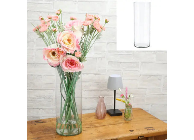 Hohe Zylinder Glasvase, Klar & Elegant, 15 cm Durchmesser, 40 cm Hoch TK Gruppe® Grosshandel 