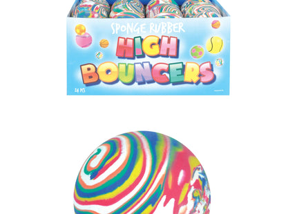 Hoher Hüpfball, gestreift, 6,2 cm – Langlebiges Spielzeug für Kinder und Haustiere TK Gruppe® Grosshandel 