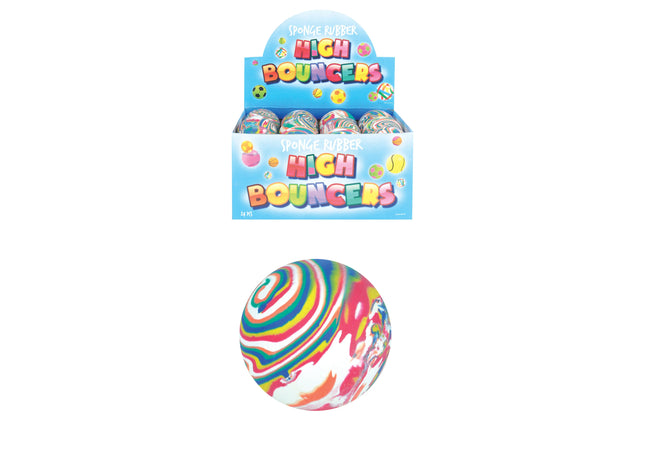 Hoher Hüpfball, gestreift, 6,2 cm – Langlebiges Spielzeug für Kinder und Haustiere TK Gruppe® Grosshandel 