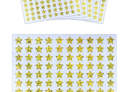 Holografische goldene Sterne Aufkleber, 14 mm, 100 Stück Pro Karte TK Gruppe® Grosshandel 