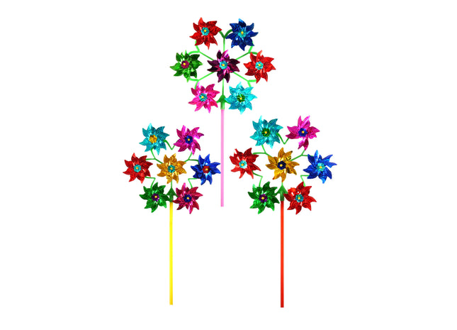 Holografische winddichte Folie 19,5 cm, 7-Blatt-Design, kaltklebend – Outdoor-Dekoration TK Gruppe® Grosshandel 