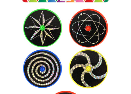 Holografischer Kreisel, 7,5 cm, 4 verschiedene Farben - Faszinierendes Spielzeug für Kinder TK Gruppe® Grosshandel 