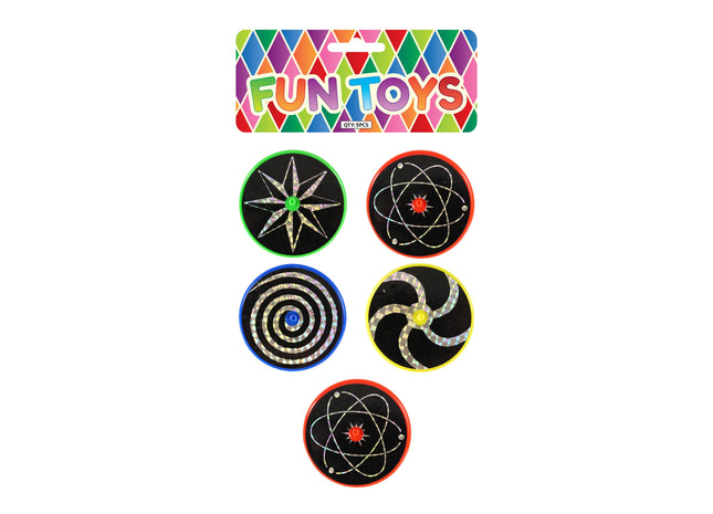 Holografischer Kreisel, 7,5 cm, 4 verschiedene Farben - Faszinierendes Spielzeug für Kinder TK Gruppe® Grosshandel 