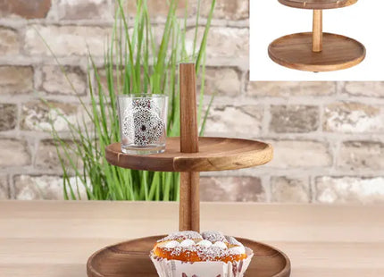 Holz Etagere, 2-stöckig, ca. 25cmH TK Gruppe® Grosshandel 