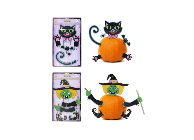 Holz Kürbis Deko-Set, 2 verschiedene Designs, Halloween TK Gruppe® Grosshandel 