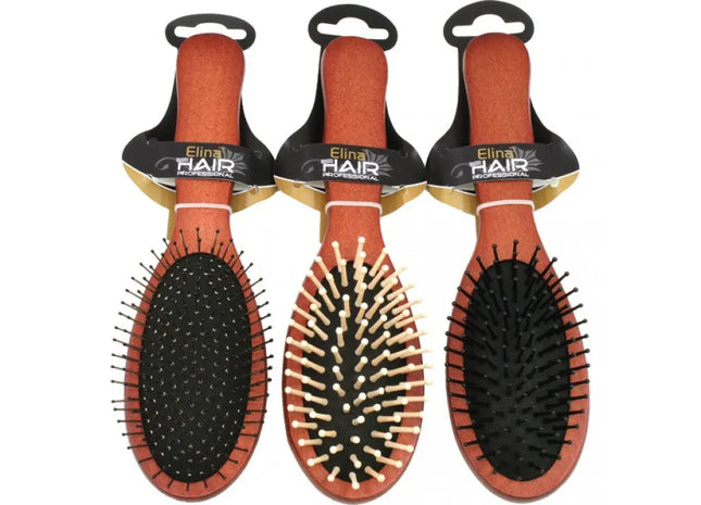 Holz-Massagehaarbürste 22cm - 3er-Set in Verschiedenen Ausführungen für Kopfhautpflege TK Gruppe® Grosshandel 