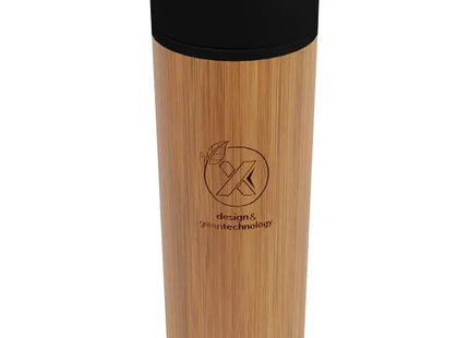 Holz SCX.design D11 500ml Smart Bambusflasche mit LED-Logo TK Gruppe® Grosshandel 