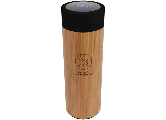 Holz SCX.design D11 500ml Smart Bambusflasche mit LED-Logo TK Gruppe® Grosshandel 