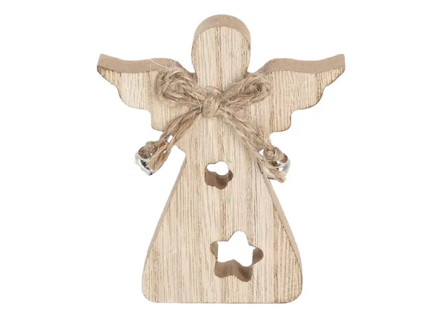 Holz Schutzengel Figur, 9cm Hoch - Friedvolle Raumdekoration TK Gruppe® Grosshandel 