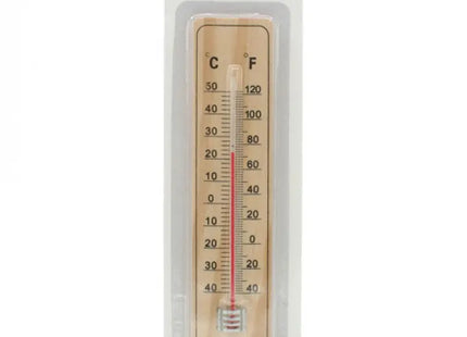 Holz-Thermometer auf Karte, Wandmontage, Elegantes Design, 22x5x0.5cm - Klassisches Messgerät TK Gruppe® Grosshandel 