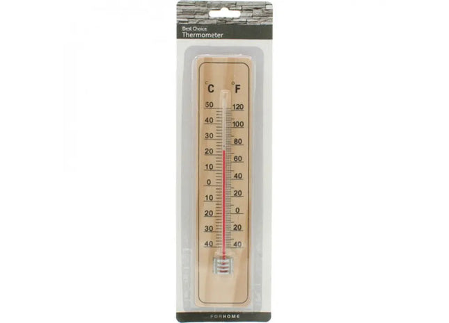 Holz-Thermometer auf Karte, Wandmontage, Elegantes Design, 22x5x0.5cm - Klassisches Messgerät TK Gruppe® Grosshandel 