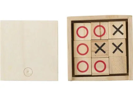 Hölzernes Tic Tac Toe-Spiel Alessio - Braun: Klassischer Spielspaß für die ganze Familie TK Gruppe® Grosshandel 
