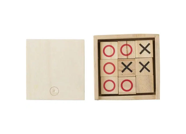 Hölzernes Tic Tac Toe-Spiel Alessio - Braun: Klassischer Spielspaß für die ganze Familie TK Gruppe® Grosshandel 