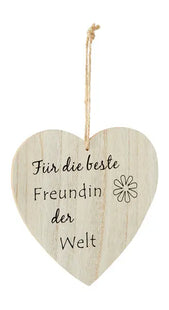 Holzherz „Für die beste Freundin“, ca. 17 cm TK Gruppe® Grosshandel 