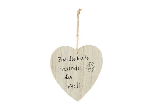 Holzherz „Für die beste Freundin“, ca. 17 cm TK Gruppe® Grosshandel 