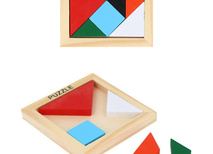 Holzpuzzle, 7 Teile, 9,5x10x1,5 cm, Lernspielzeug für Kleinkinder und Kinder TK Gruppe® Grosshandel 