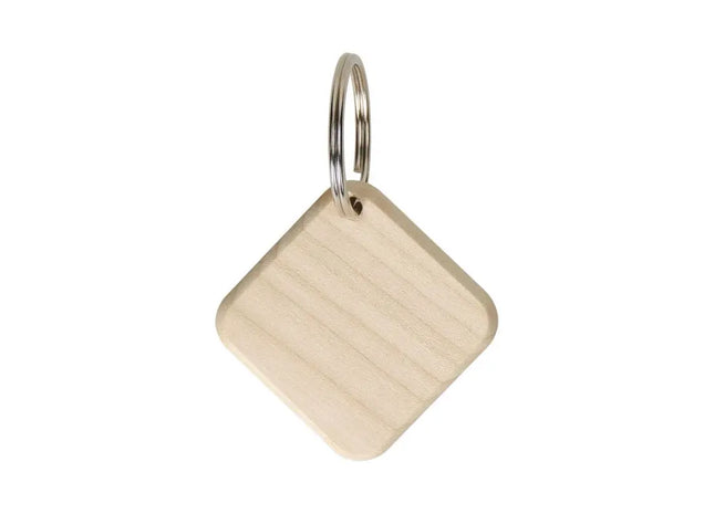 Holzschlüsselanhänger Maple eckig - Naturfarben, Robust, Stilvoll TK Gruppe® Grosshandel 