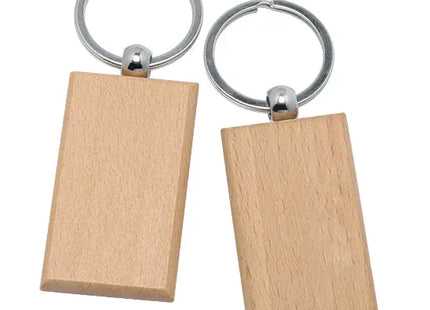Holzschlüsselanhänger (rechteckig) - Beige - Natürlich & Stilvoll TK Gruppe® Grosshandel 