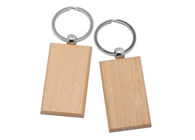 Holzschlüsselanhänger (rechteckig) - Beige - Natürlich & Stilvoll TK Gruppe® Grosshandel 